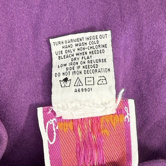 Vtg Quacker Factory Halloween Top Medium Purple Beaded Embroidered Ghouls Witch - Picture 10 of 10